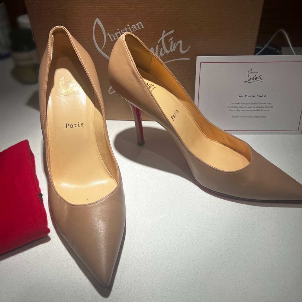 Christian Louboutin Blush Apostrophy Nappa Leather 100mm Pumps